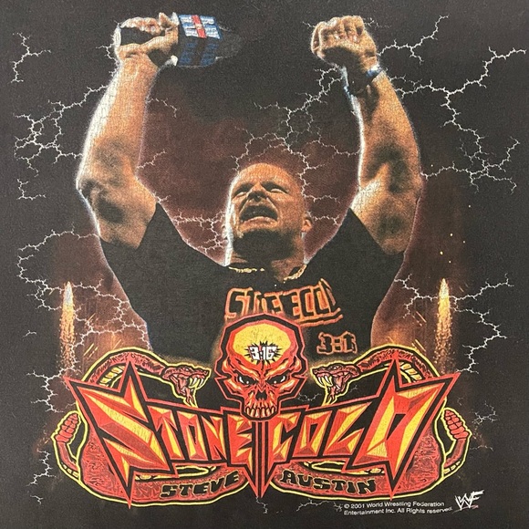 Vintage 2001 WWF Stone Cold Steve Austin Rare Wrestling T Shirt XL - Picture 4 of 8